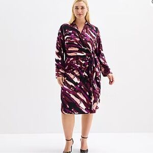 Clover and Sloane Abstract Brushstroke Midi Dress Sz 2X NWT